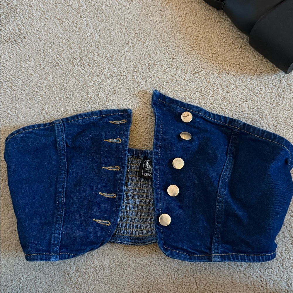Blue Denim Button-Up Corset